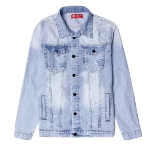 Men Blue Denim Jacket (Cuts)