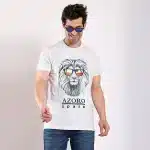 Men's Round T-Shirt (Lion & Glasses)