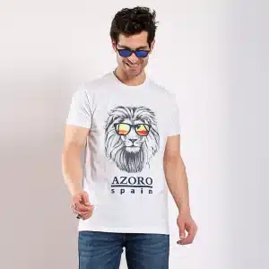 Men's Round T-Shirt (Lion & Glasses)