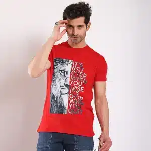 Men Round T-Shirt (Half Lion)
